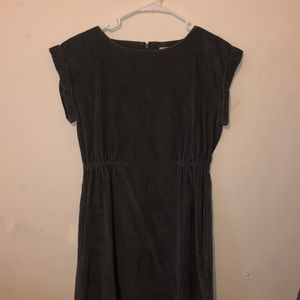 Corduroy gray short sleeve Lands’ End dress